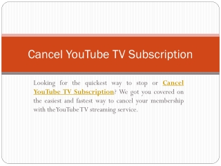 Cancel YouTube TV Subscription