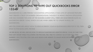 A quick way to resolve QuickBooks Error 15240