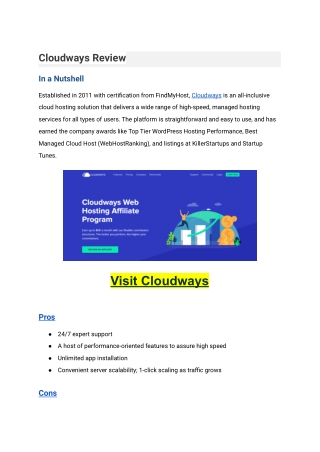 Cloudways Review