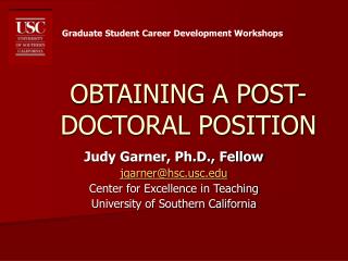 OBTAINING A POST-DOCTORAL POSITION