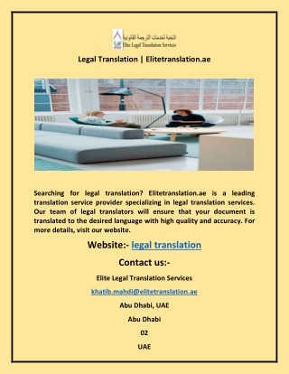 Legal Translation  Elitetranslation.ae