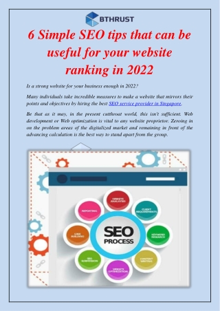 In 2022, There Are Six Simple SEO Tips That Can Help You Improve Your Website's