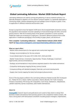 2021 Laminating Adhesives  Industry Global Analysis Report