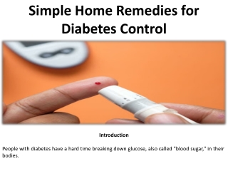 Treatments for diabetes that are simple to administer at home