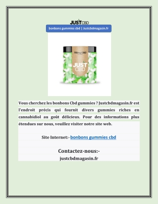 bonbons gummies cbd | Justcbdmagasin.fr