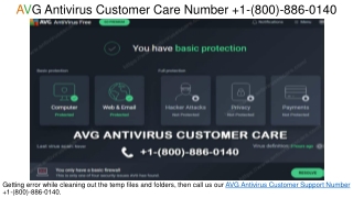 AVG Antivirus Customer Care Number  1-(800)-886-0140