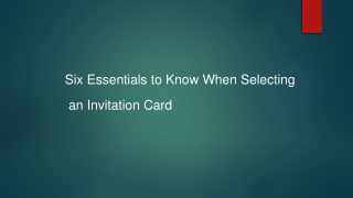 Six Essentials to Know When Selecting