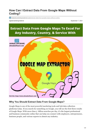 1How Can I Extract Data From Google Maps Without Coding