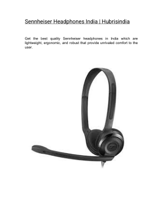 Sennheiser Headphones India | Hubrisindia