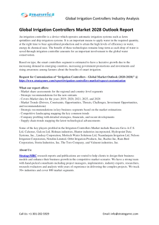 Global Irrigation Controllers Industry Forecasts Report Analysis