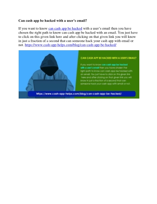 Can cash app be hacked with a user’s email