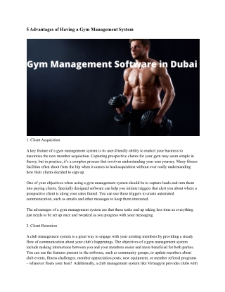 Gym Management Software in Dubai