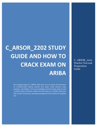 C_ARSOR_2202 Study Guide and How to Crack Exam on Ariba