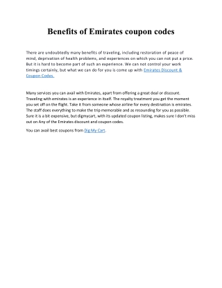 Benefits of Emirates coupon codes.docx
