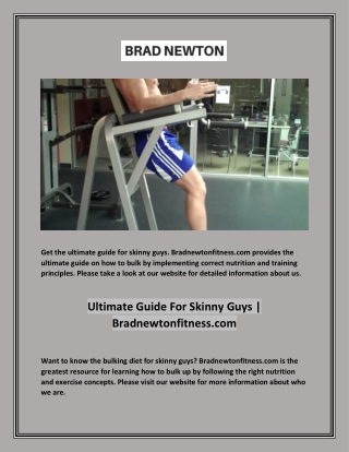 Ultimate Guide For Skinny Guys | Bradnewtonfitness.com