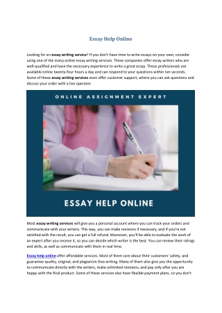 Essay Help Online