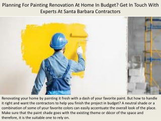 Planning For Painting Renovation At Home In Budget? Get In Touch With Experts At