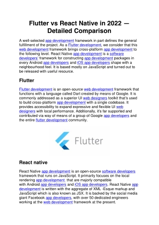 Flutter vs React Native in 2022 — Detailed Comparison (1)
