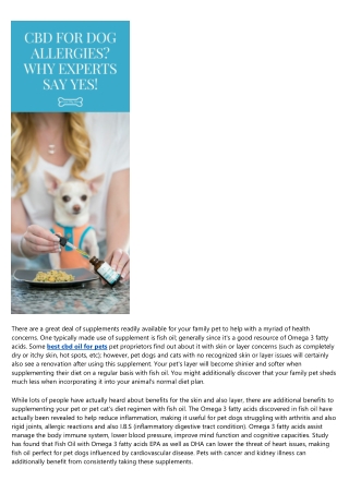 Benefits of Fish Oil for Pet Dogs and also Felines