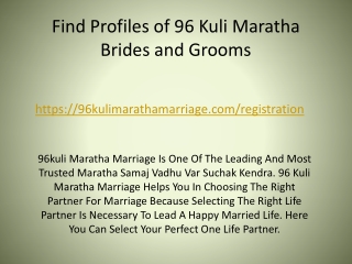 96 Kuli Maratha Matrimony Sites| Free Register On 96 Kuli Maratha Marriage