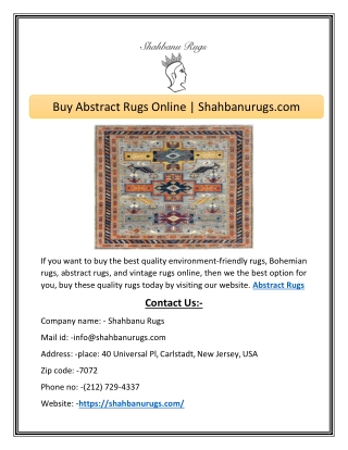 Buy Abstract Rugs Online | Shahbanurugs.com