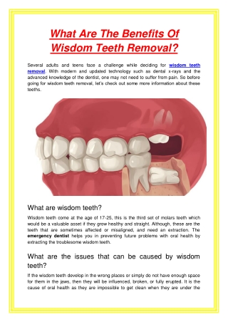 What Are The Benefits Of Wisdom Teeth Removal
