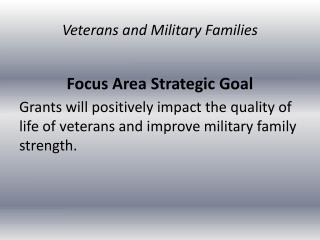 Focus Area Strategic Goal