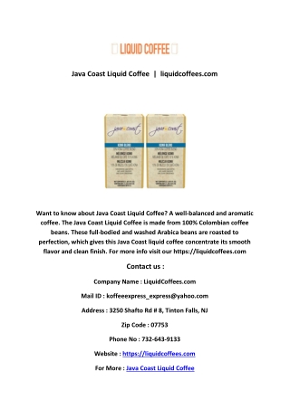 Java Coast Liquid Coffee
