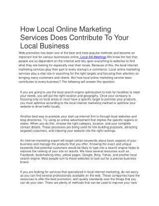 Local AA Meetings