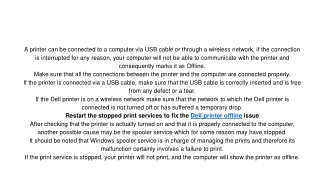 dell printer offline issue