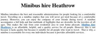 Minibus hire Heathrow
