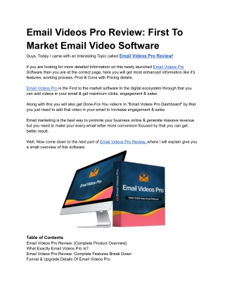 Email Videos Pro Review_ First To Market Email Video Software