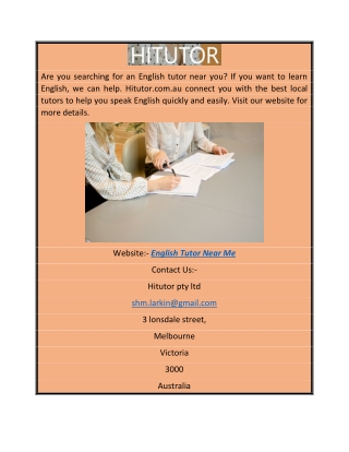 English Tutor Near Me  Hitutor.com