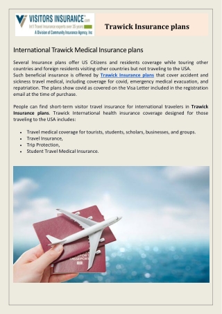 Trawick Insurance plans