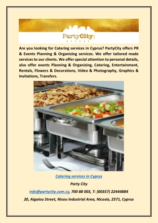 Hire Catering Services in Cyprus