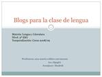 Blogs para la clase de lengua