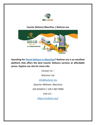 Courier Delivery Mauritius | Nulivrer.mu