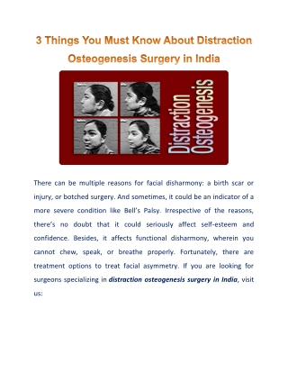 All That You Wanted to Know About Distraction Osteogenesis Surgery in India