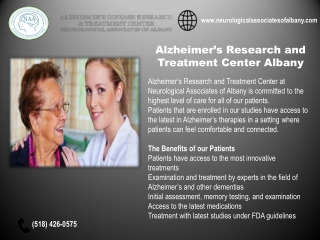 Alzheimer’s Research and Treatment Center in Albany