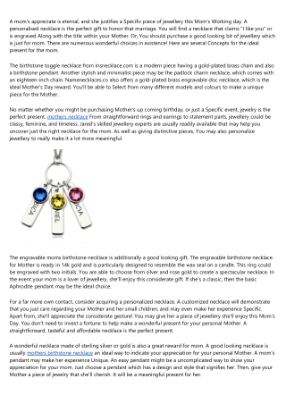 13 Things About mothers necklace You May Not Have Known