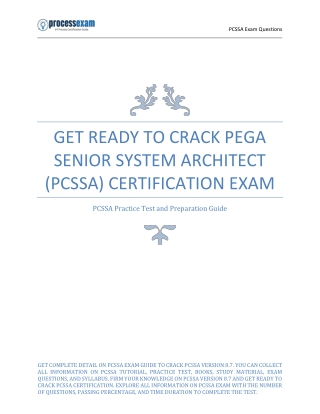 Get Ready to Crack Pega Senior System Architect (PCSSA) Certification Exam