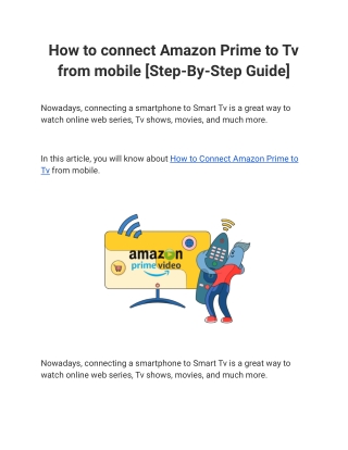 How to connect Amazon Prime to Tv from mobile [Step-By-Step Guide]