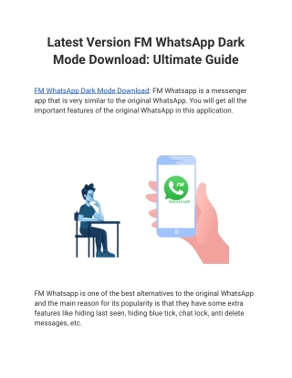 Latest Version FM WhatsApp Dark Mode Download_ Ultimate Guide