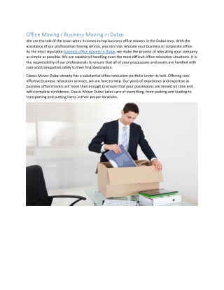 Office Moving-Business Moving in Dubai
