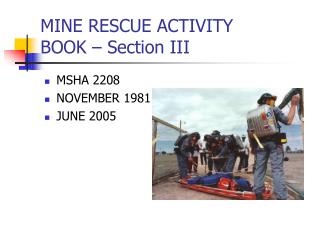 MINE RESCUE ACTIVITY BOOK – Section III