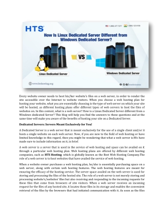 How Is Linux Dedicated Server Different from Windows Dedicated Server?