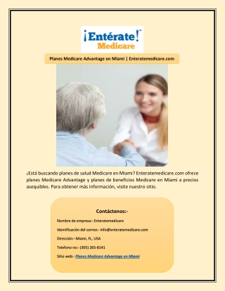 Planes Medicare Advantage en Miami | Enteratemedicare.com