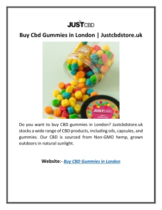 Buy Cbd Gummies in London | Justcbdstore.uk