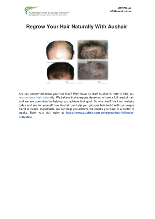 Regrow Your Hair Naturally With Aushair