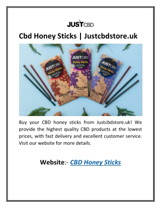 Cbd Honey Sticks | Justcbdstore.uk